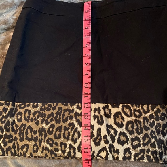 Black leopard print trim skirt - Picture 4 of 4